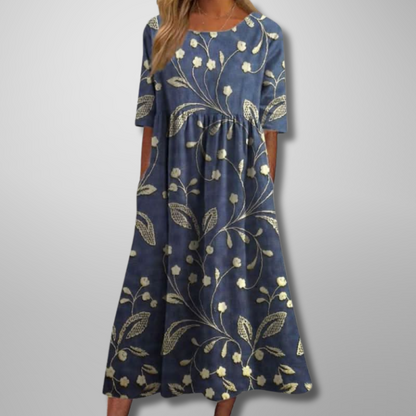 Garden Party Floral Midi Dress with Pockets | Mira 0