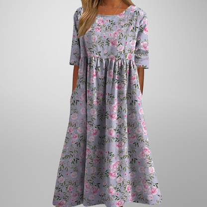 Garden Party Floral Midi Dress with Pockets | Mira 5
