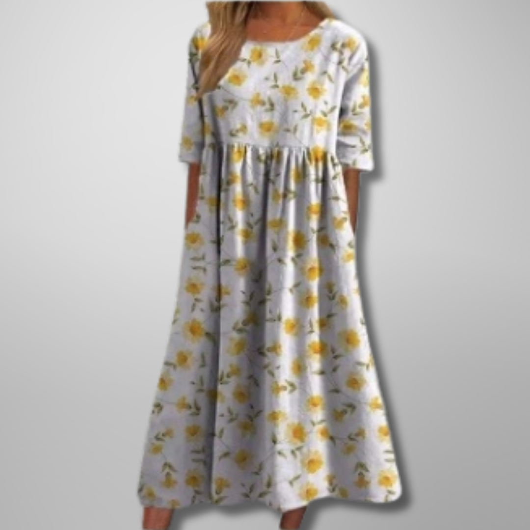 Garden Party Floral Midi Dress with Pockets | Mira 6