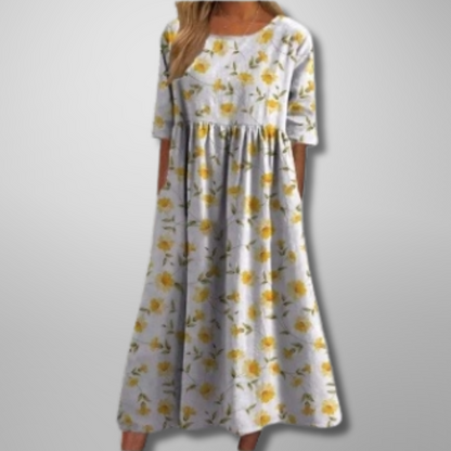 Garden Party Floral Midi Dress with Pockets | Mira 6