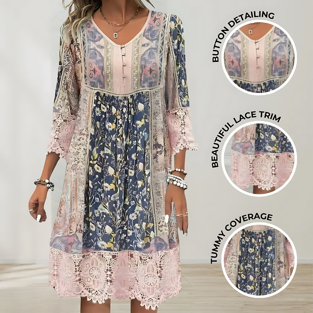 Garden Party Floral V-Neck Tiered Maxi Dress | Naya 1