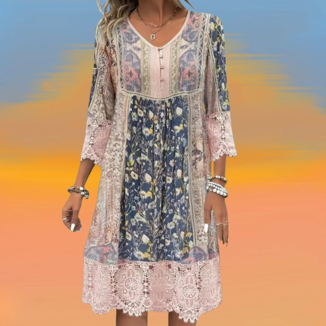 Garden Party Floral V-Neck Tiered Maxi Dress | Naya 2