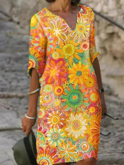 Garden Wedding Floral Flowy Midi Dress | Nira 0