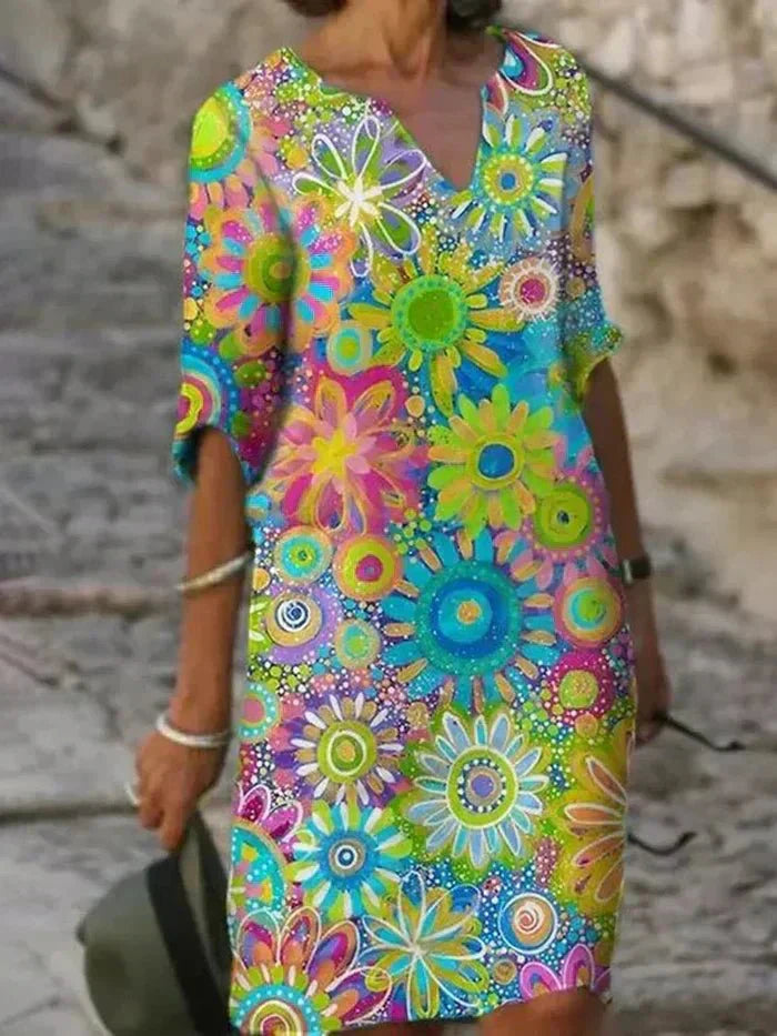 Garden Wedding Floral Flowy Midi Dress | Nira 2