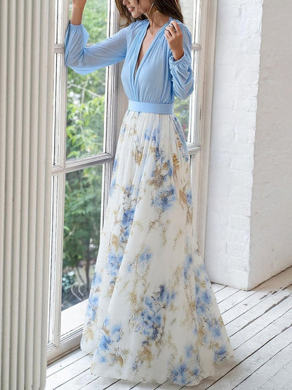 Garden Wedding Floral V-Neck Maxi Dress | Kira 2
