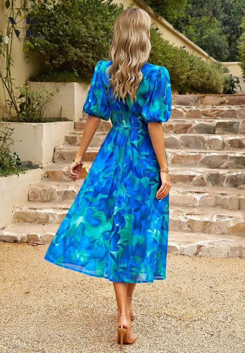Garden Wedding Floral V-Neck Maxi Dress | Lila 6