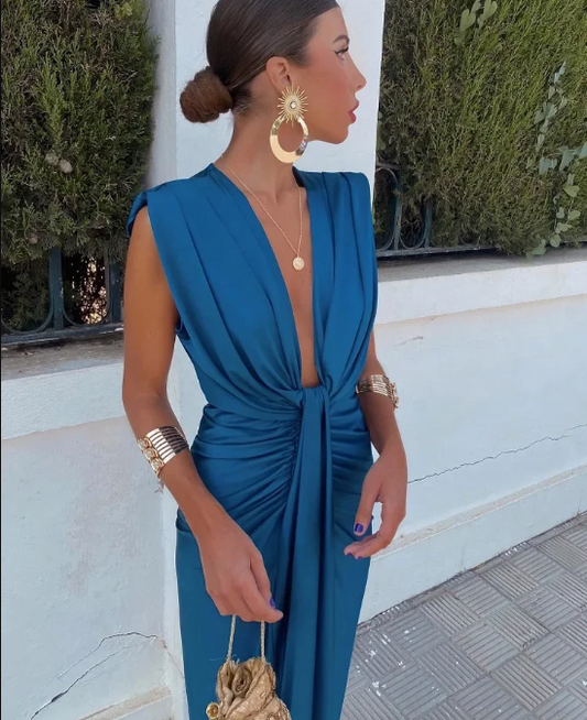 Garden Wedding Pleated Midi Dress for Special Occasions | Mia 1