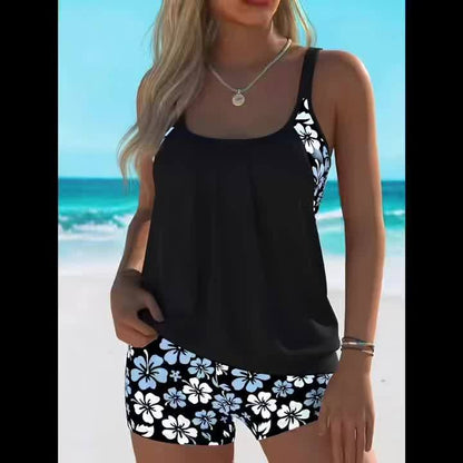 Isabella | Women's Elegant Relaxed Tummy Control Floral Tankini Top with Built-In Cups Quick-Dry Swimwear 6