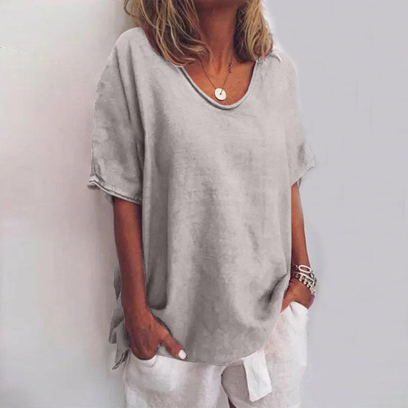 Kathleen | Women's Casual Loose Fit Draped Lightweight Blouse 0