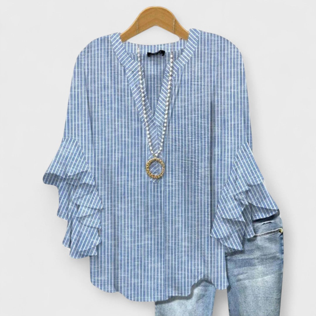 Kay | Women's Casual Relaxed Fit Short Sleeve Airy Lightweight Blouse 2