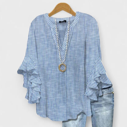 Kay | Women's Casual Relaxed Fit Short Sleeve Airy Lightweight Blouse 2