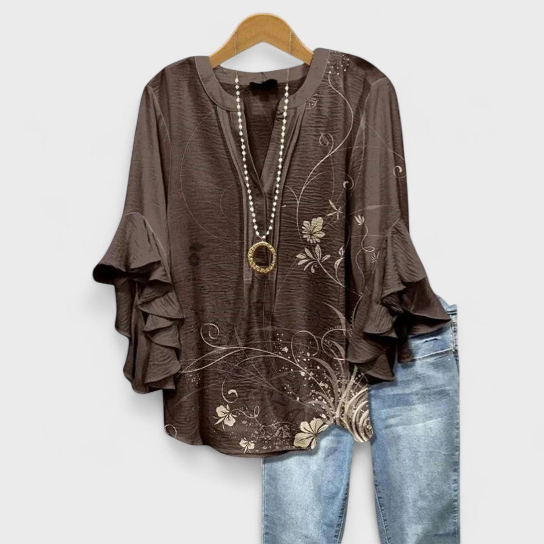 Kay | Women's Casual Relaxed Fit Short Sleeve Airy Lightweight Blouse 3