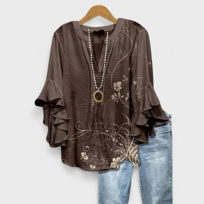 Kay | Women's Casual Relaxed Fit Short Sleeve Airy Lightweight Blouse 3