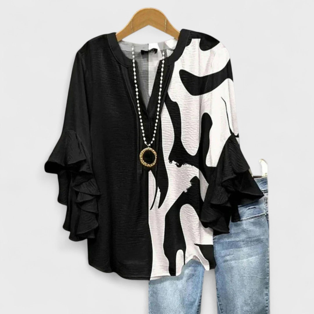 Kay | Women's Casual Relaxed Fit Short Sleeve Airy Lightweight Blouse 4