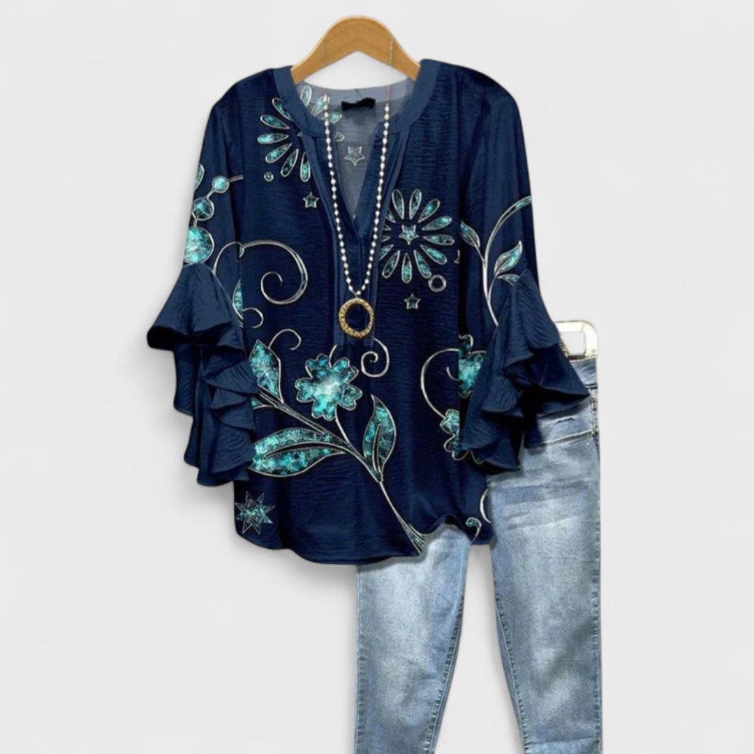 Kay | Women's Casual Relaxed Fit Short Sleeve Airy Lightweight Blouse 9
