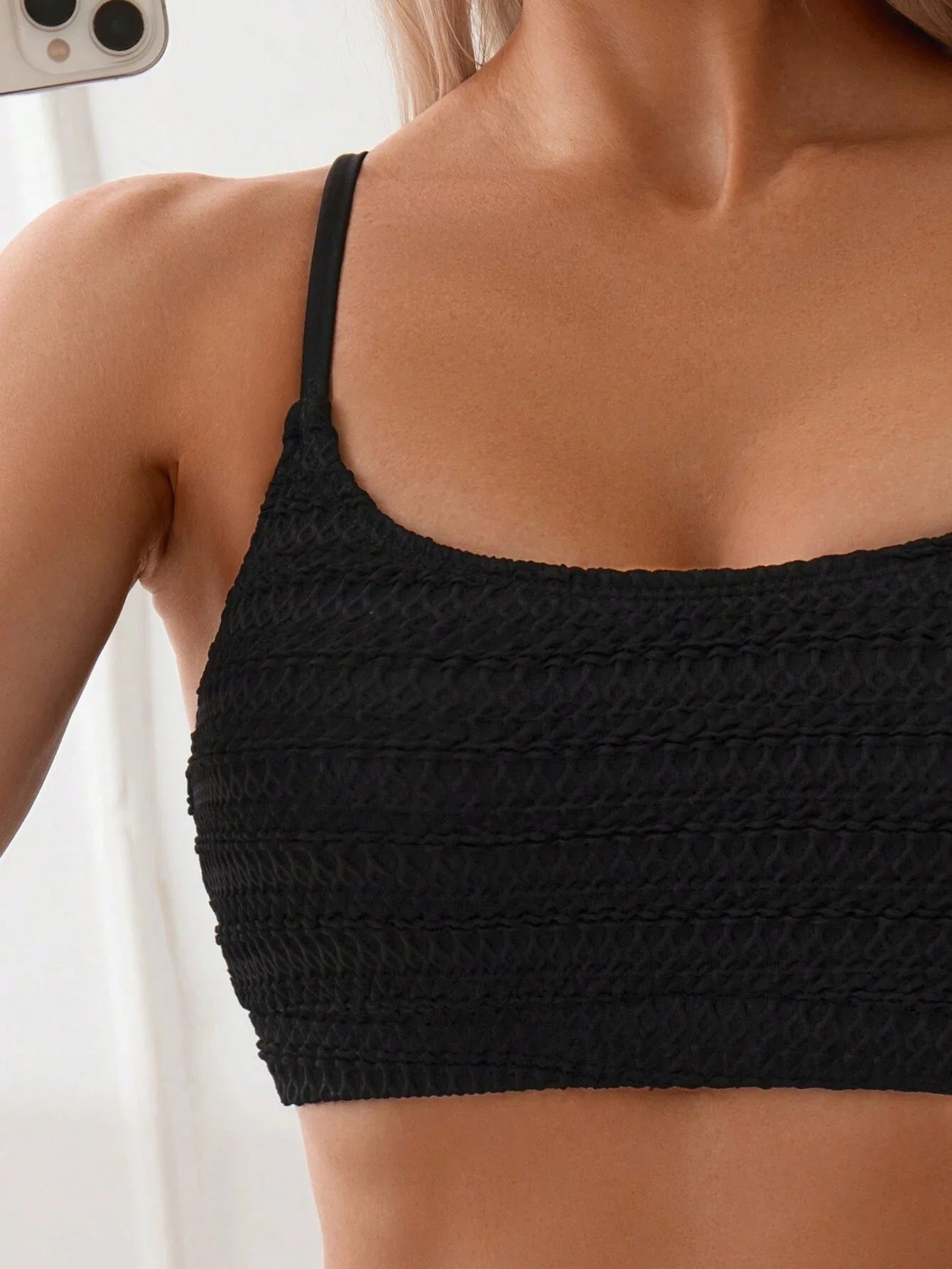 Luna | Women's Elegant Wireless Spaghetti Strap High-Cut Tummy Control High Waisted Bikini Set 2