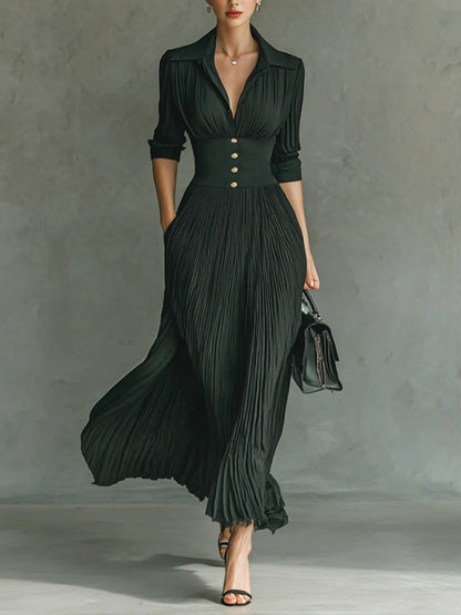 Office Fitted Midi Dress with Tailored Waist | Mira 1