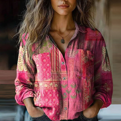 Rebecca | Women's Bohemian Vintage-Inspired Flare Sleeve Relaxed Fit Blouse 3