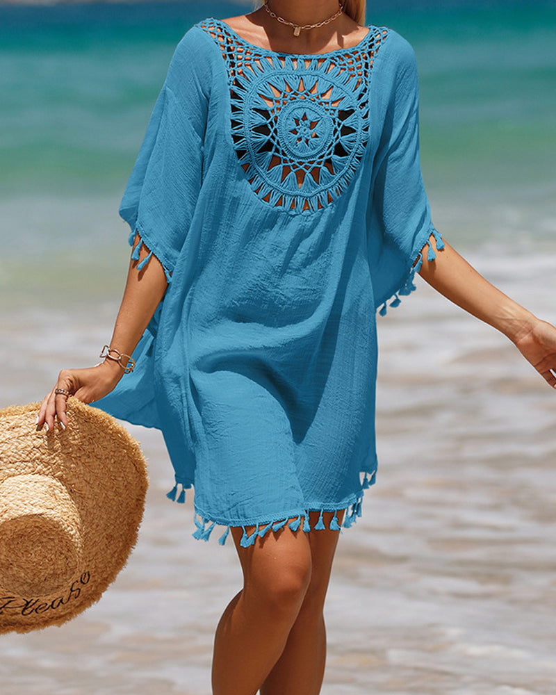 Sienna | Womens Bohemian Flowy Lightweight Loose Beach Cover Up Dress 3