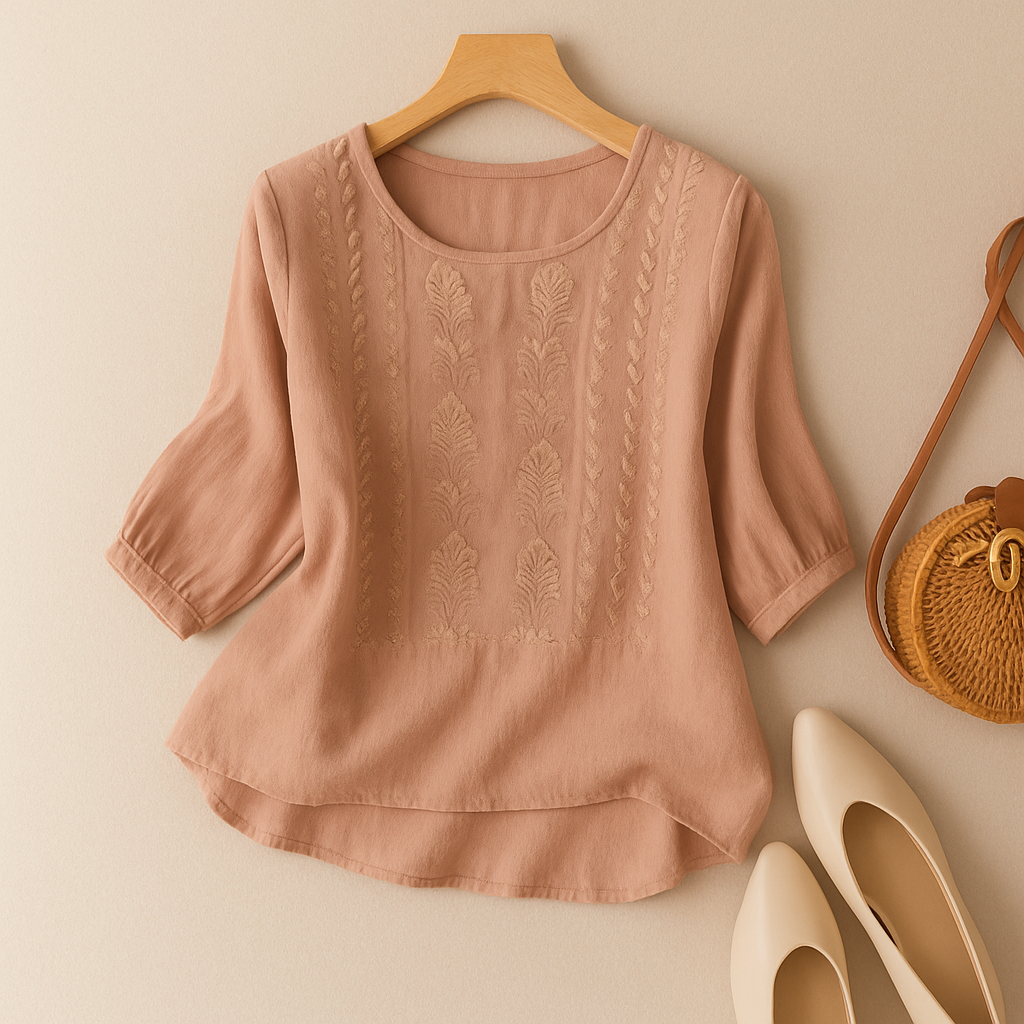 Sonia | Women's Elegant Relaxed Fit Embroidered Breezy Blouse 2
