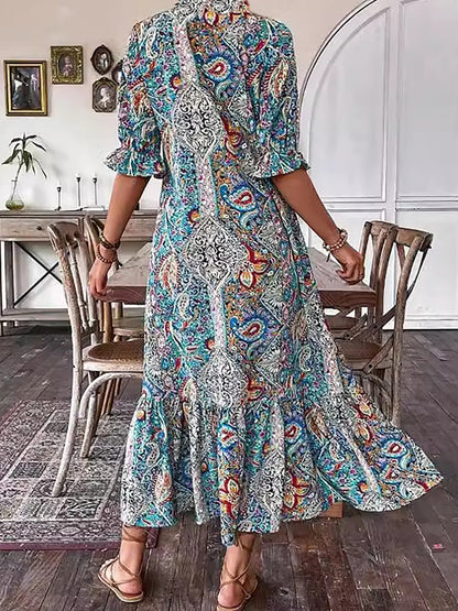 Vacation Cotton Lace-Up Maxi Dress with Pockets | Lila 2