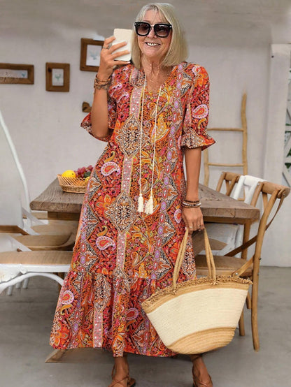 Vacation Cotton Lace-Up Maxi Dress with Pockets | Lila 3