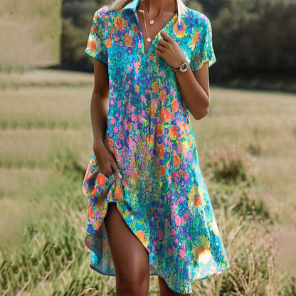 Vacation Cotton V-Neck Tiered Midi Dress | Tia 1
