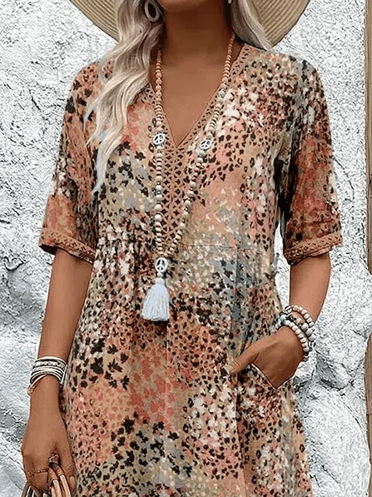 Vacation Floral V-Neck Flowing Maxi Dress | Lila 2