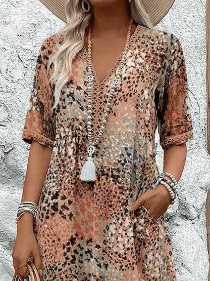 Vacation Floral V-Neck Flowing Maxi Dress | Lila 2
