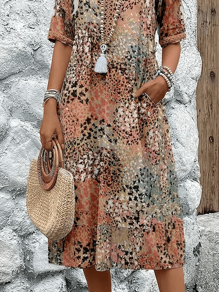 Vacation Floral V-Neck Flowing Maxi Dress | Lila 3