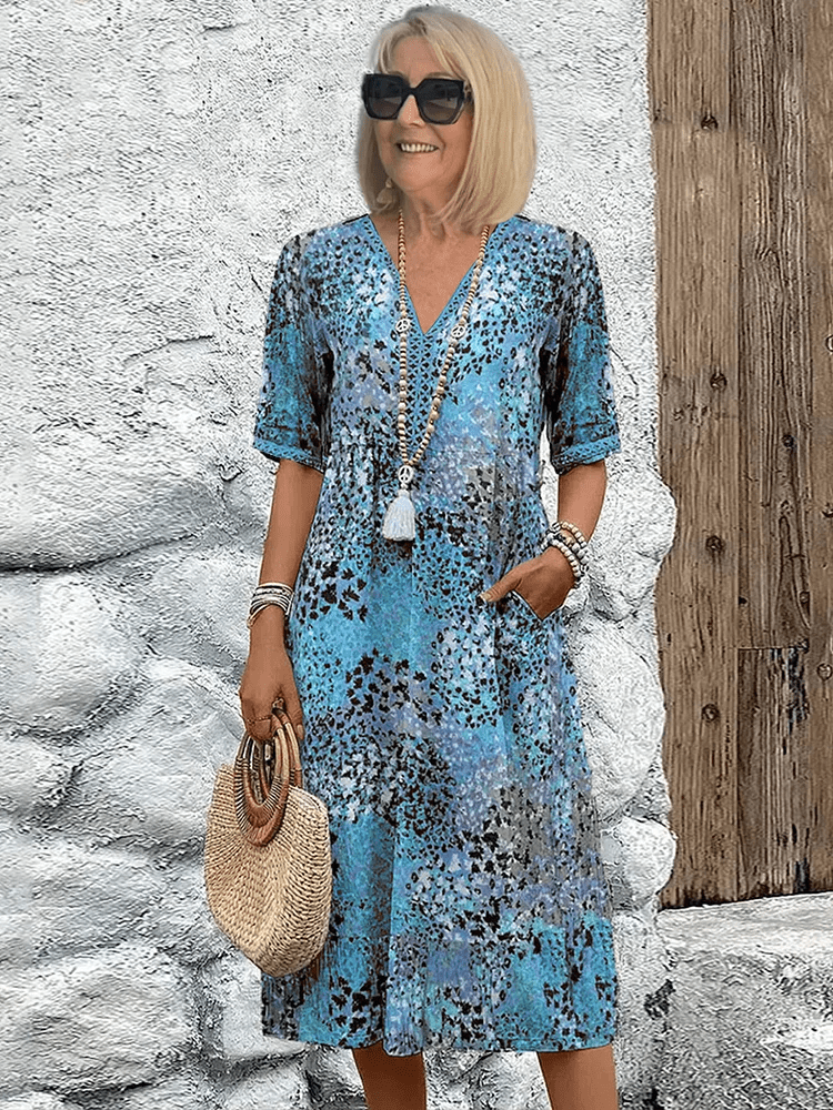 Vacation Floral V-Neck Flowing Maxi Dress | Lila 4