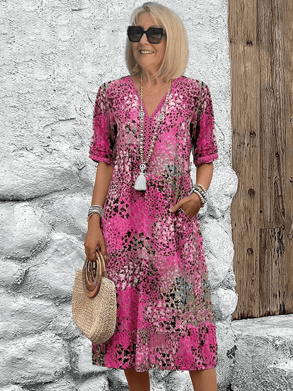 Vacation Floral V-Neck Flowing Maxi Dress | Lila 5