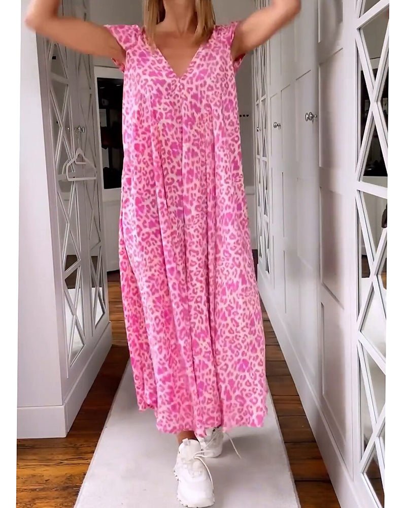 Vacation Floral V-Neck Pocketed Maxi Dress | Mira 1