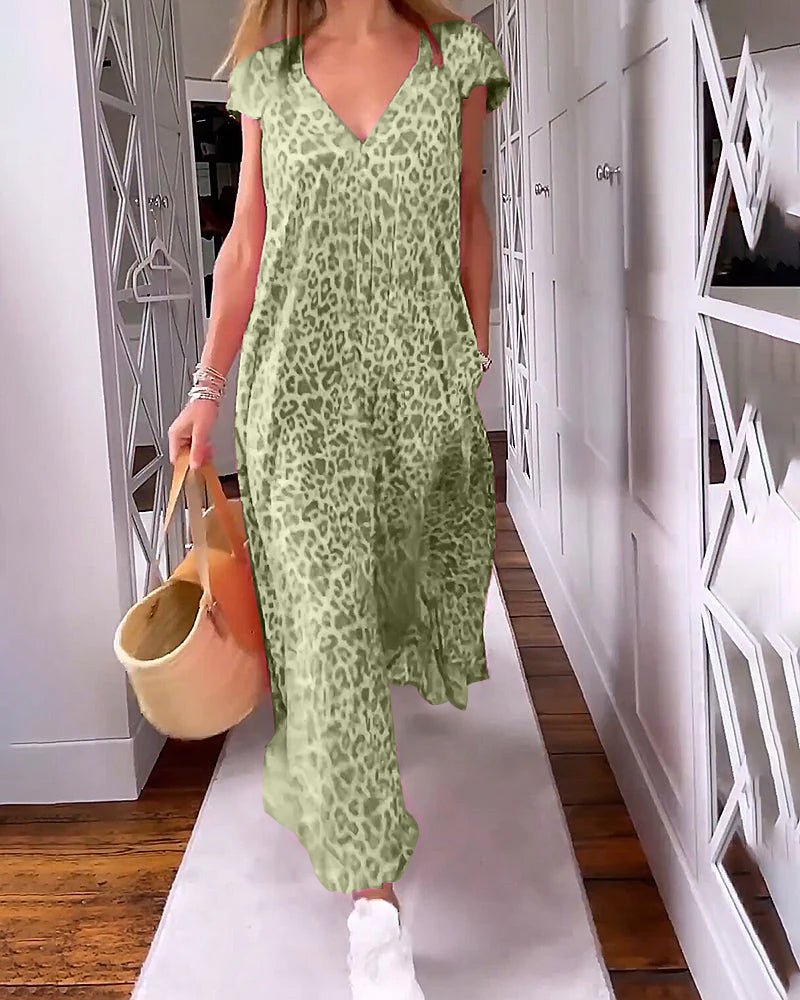 Vacation Floral V-Neck Pocketed Maxi Dress | Mira 8