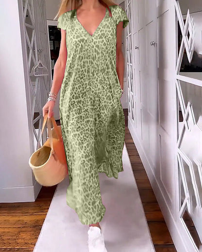 Vacation Floral V-Neck Pocketed Maxi Dress | Mira 8