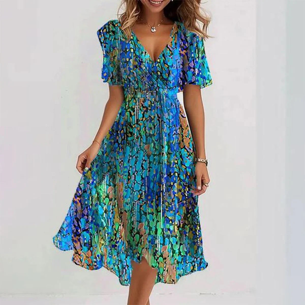 Vacation Lightweight Flowing Maxi Dress with Pockets | Mira 1