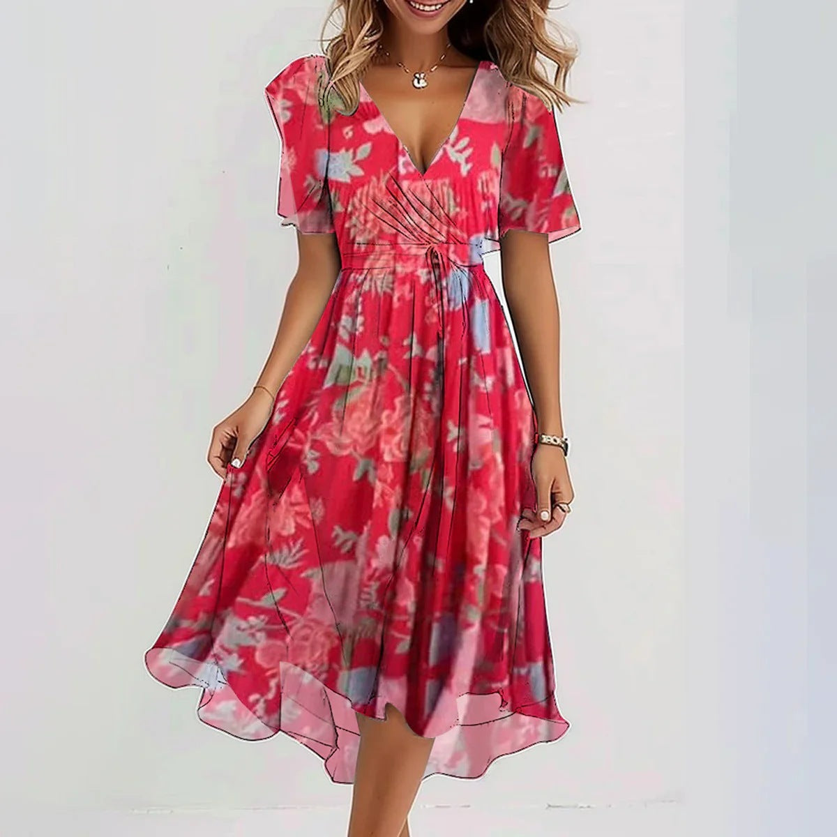 Vacation Lightweight Flowing Maxi Dress with Pockets | Mira 3