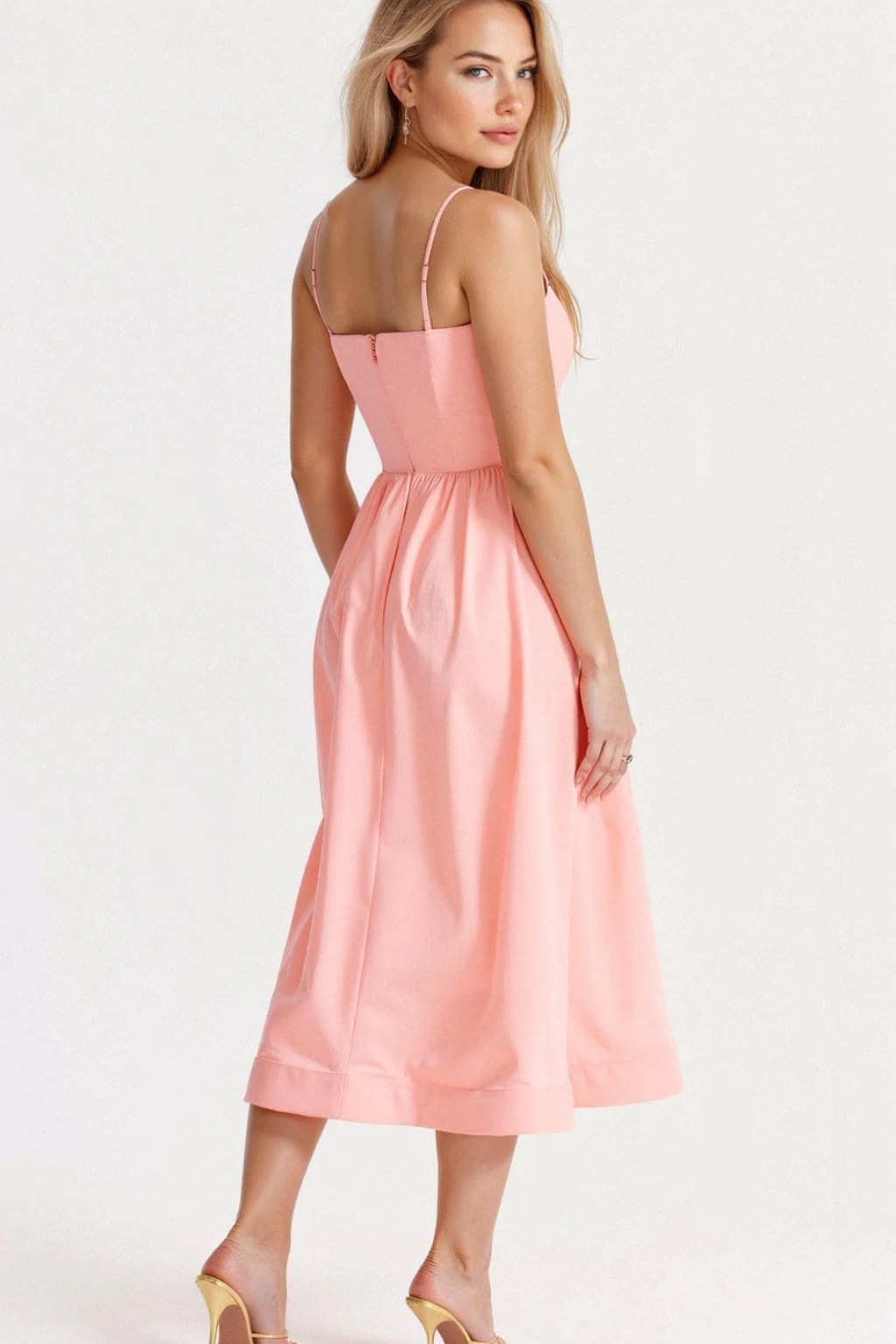 Wedding Guest A-Line Midi with Slim Straps for Formal Events | Mira 6