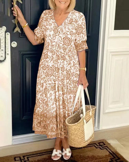Wedding Guest Chiffon Floral V-Neck Maxi Dress | Mira 2