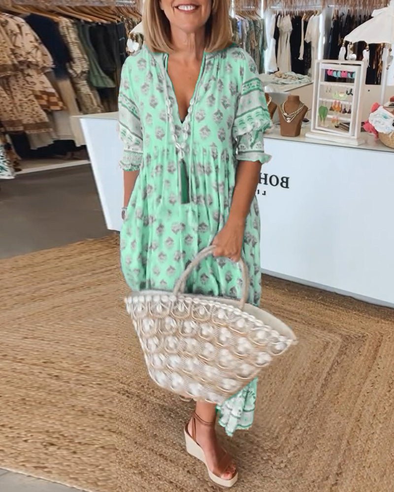 Wedding Guest Floral V-Neck Maxi Dress with Pockets | Sia 5