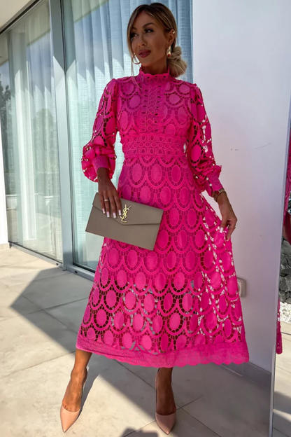 Wedding Guest Lace Midi Sleeveless Dress with Delicate Detailing | Mira 5
